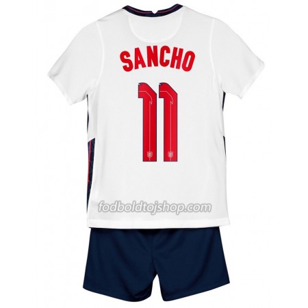 England Sancho 11 Børn Hjemme Fodboldsæt Euro 2020 S/S (+ Korte bukser)